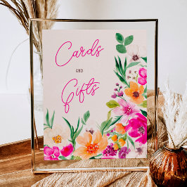 Helle, wilde Blume begrüßen Brautparty Poster