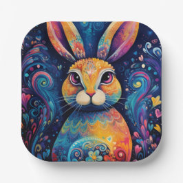 Helle Wirbel und Herzen Blau Pappteller