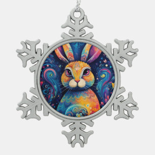 Helle Wirbel und Herzen Blau Schneeflocken Zinn-Ornament