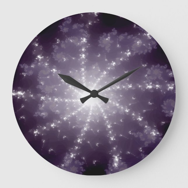 Helle Wirbel Weiß Anzahl Große Wanduhr (Vorderseite)