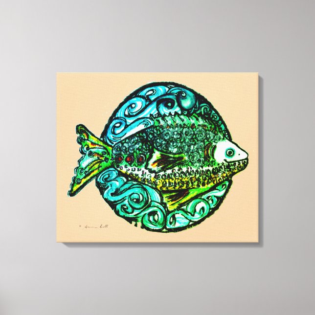 Helle zeitgenössische Freundlichkeit Fisch Kunstdr Leinwanddruck (Vorderseite)