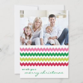 Helle Zickzack Chic Family Holiday Flat Card Feiertagskarte