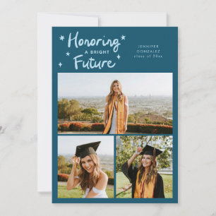 Helle Zukunft Sterne Mehrfach Foto Türkise Graduie Ankündigung
