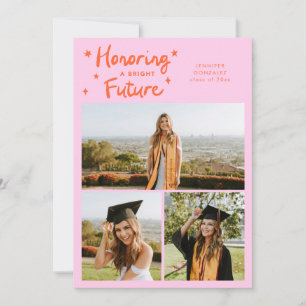 Helle Zukunft Sterne Multi Foto Orange Pink Abschl Ankündigung