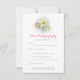 Hellebore Aquarell Art Frühling Hochzeitskarte RSVP Karte