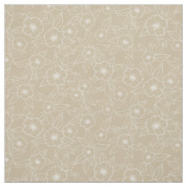 Hellebore Handgezeichnetes Beige-neutrales Muster Stoff