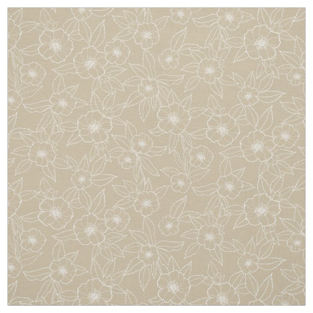 Hellebore Handgezeichnetes Beige-neutrales Muster Stoff (Muster)