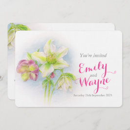 Hellebore Hochzeit Wasserfarbe Einladung