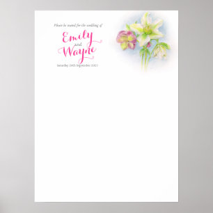 Hellebore-Kunst Hochzeitstisch Sitzordnung Planer Poster