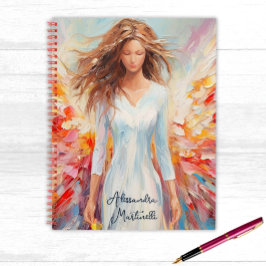 Heller Abstrakter Angel Loose Painted Style Notizbuch