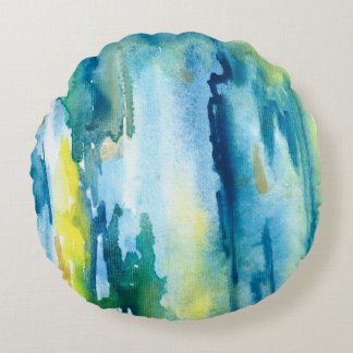 Heller, abstrakter Hintergrund. Wasserfarbe Rundes Kissen
