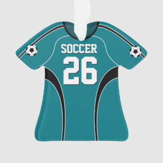 Heller aquamariner Fußball Jersey Ornament