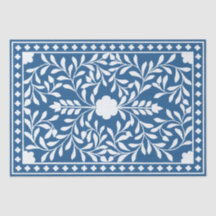 Heller Blaue traditionelle Bone-Inlay-Decoupage