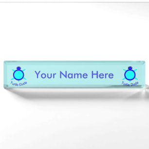 Heller blauer Schildkröten-Typ individueller Name Namensplakette