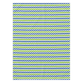 Heller blauer und Limoner grüner Zickzack Tischdecke
