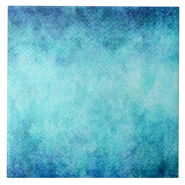Heller blauer Watercolor-personalisierter Fliese (Vorderseite)