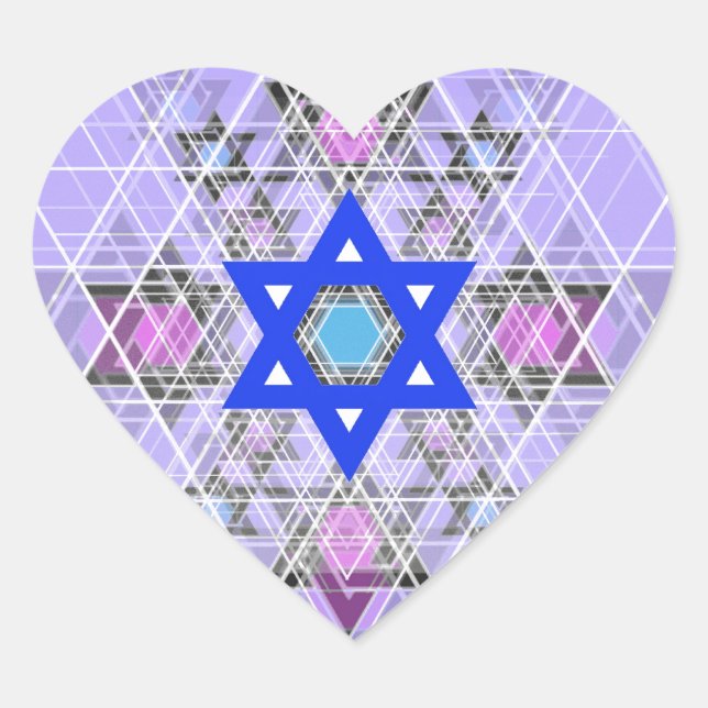 Heller Blue Star. Herz-Aufkleber (Vorderseite)