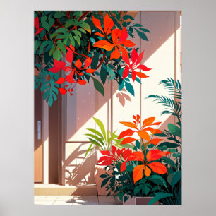 Heller botanischer Garten vor der Haustür Poster
