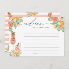 Heller Cocktail-Ratschlag für die Braut Begleitkarte