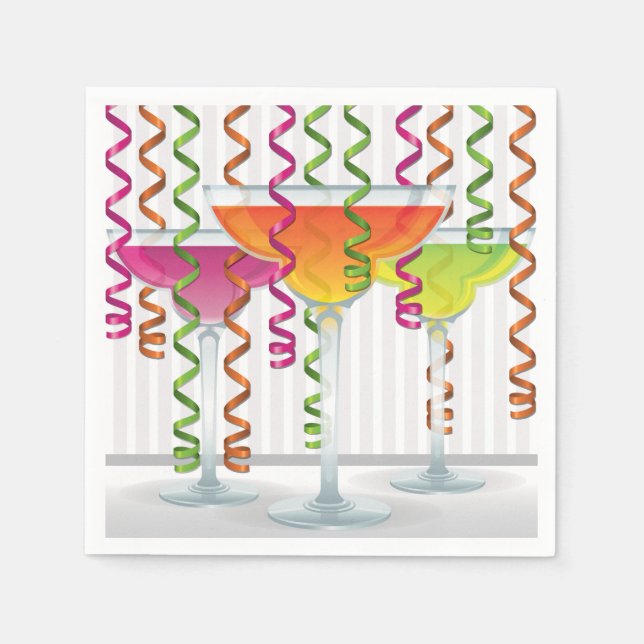 Heller Cocktail und Band Serviette (Vorderseite)