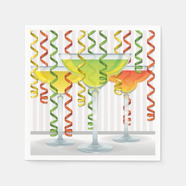 Heller Cocktail und Band Serviette (Vorderseite)