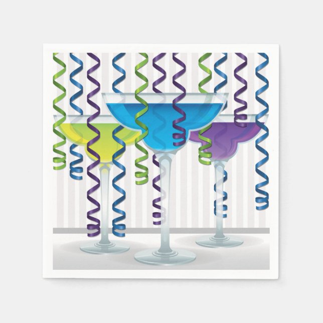 Heller Cocktail und Band Serviette (Vorderseite)