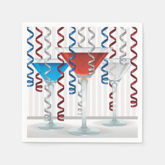 Heller Cocktail und Band Serviette (Vorderseite)