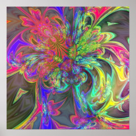 Heller Farbbrand - Lachs & Indigodeva Poster