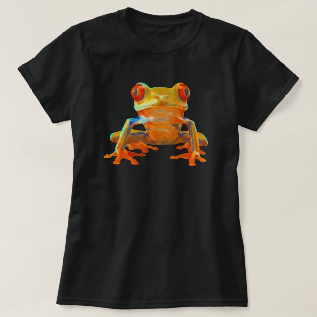 Heller, farbiger Frosch T-Shirt (Design vorne)