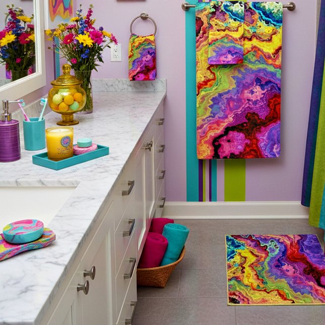 Heller, farbiger Marmor Badhandtuch Set (Von Creator hochgeladen)