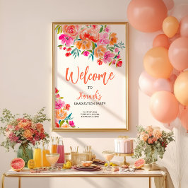 Heller, floraler, handgemalter Abschluss Willkomme Poster