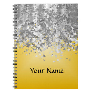 Heller Gelb- und Imitat-Glitter Notizblock