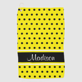 Heller gelber schwarzer golfhandtuch