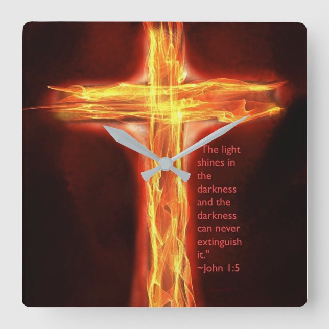 "Heller Glanz " Quadratische Wanduhr (Vorderseite)