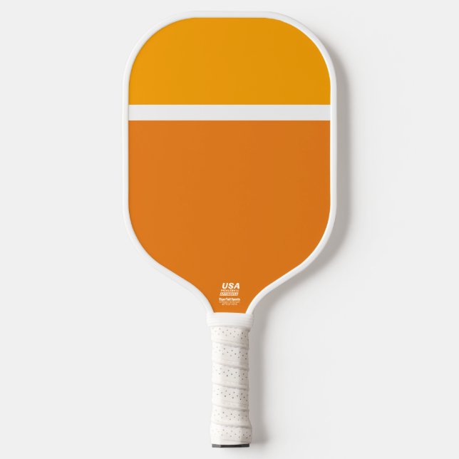 Heller, goldgelber, weißer orangefarbener Farbbloc Pickleball Schläger (Vorderseite)