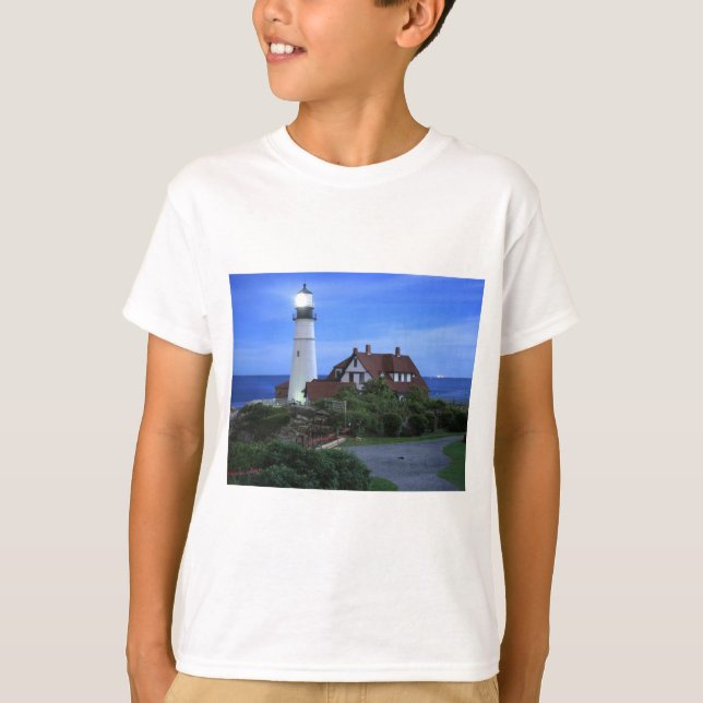 Heller Hauptleuchtturm Portlands T-Shirt (Vorderseite)