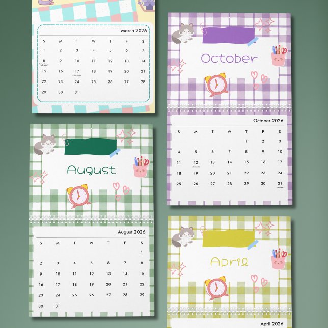 Heller Kawaii-Kitty-Kunstkalender Kalender (Von Creator hochgeladen)