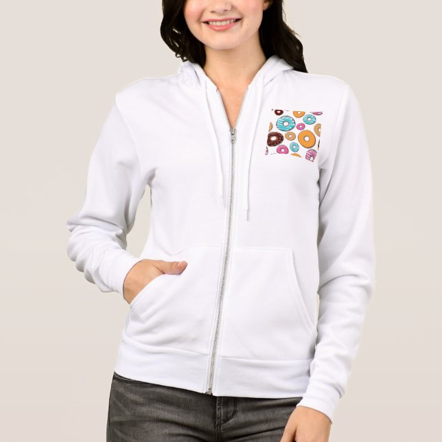 Heller Krapfen-wunderliches Muster Hoodie (Vorderseite)