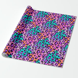 Heller Leopard, rosa lila Aqua Geschenkpapier