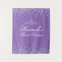 Heller Lila Glitzer Sweet 16 Hintergrund Wandteppich