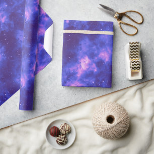 Heller Lila Nebel Night Sky Weltraum Geschenkpapier