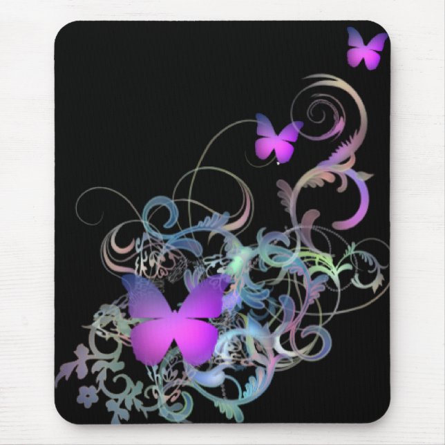 Heller lila Schmetterling Mousepad (Vorne)