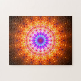 Heller lila und orange Mandala Puzzle