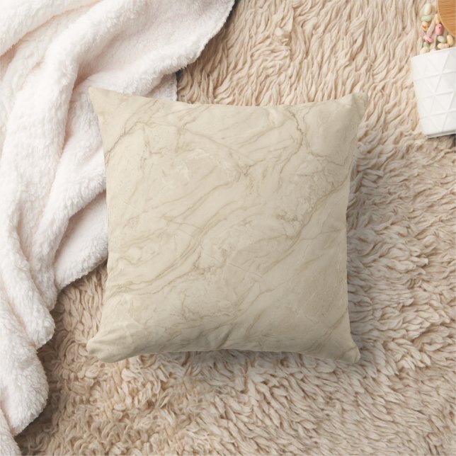 Heller Marmor Neutraler Moderner Verfeinerter Stil Kissen (Decke)