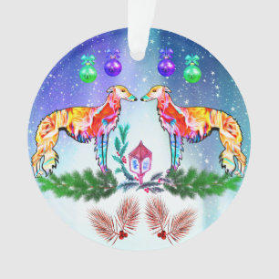 Heller moderner Seidenwindhund Ornament
