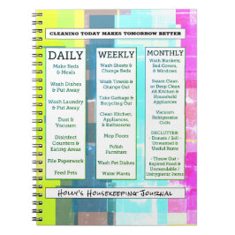 Heller mutiger Quadrat-Zuhause-Reinigungs-Führer Notizblock