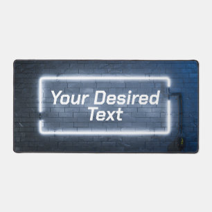 Heller Neonrahmen an der Backsteinwand Schreibtischunterlage