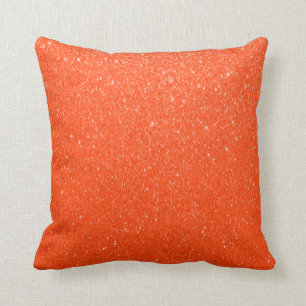 Heller orange Imitat-Glitzer-Druck Kissen