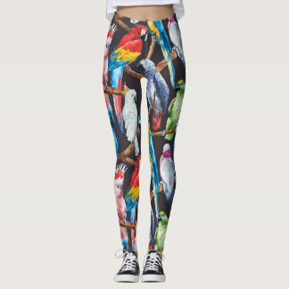 Heller Papagei: tropische Aquarelltapete. Leggings