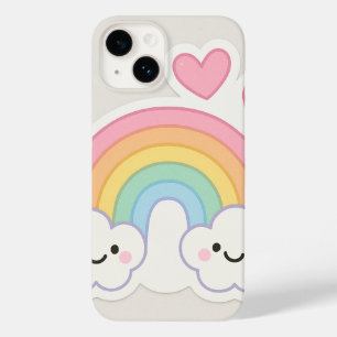 Heller pastellfarbener Regenbogen mit lächelnden G Case-Mate iPhone 14 Hülle